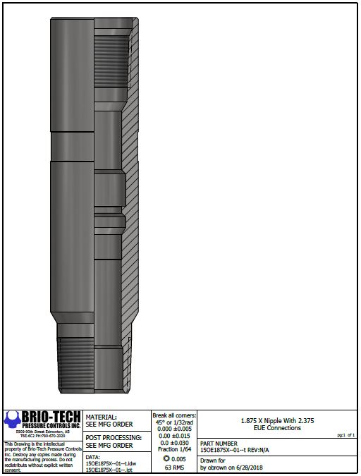 BrioTech Pressure Controls Inc Edmonton, AB COSSD