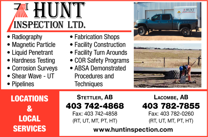 Print Ad of Hunt Inspection Ltd