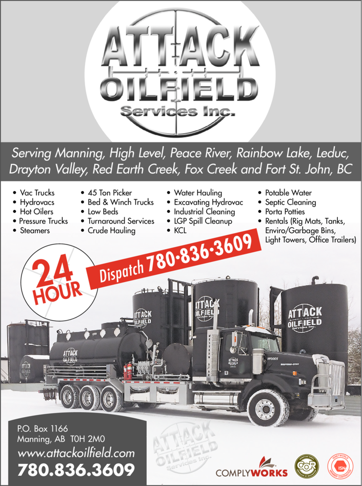 Print Ad of Attack Oilfield Services Inc