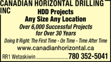 Print Ad of Canadian Horizontal Drilling Inc