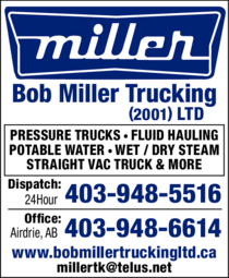 Print Ad of Bob Miller Trucking (2001) Ltd