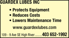 Print Ad of Guardex Lubes Inc