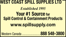Print Ad of West Coast Spill Supplies Ltd
