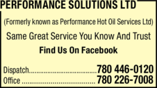 Print Ad of Performance Solutions Ltd