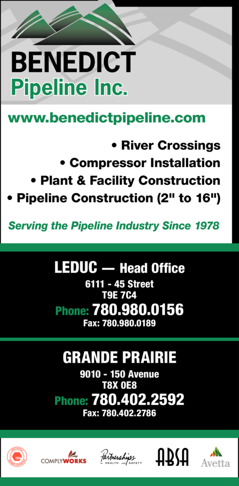 Print Ad of Benedict Pipeline Inc