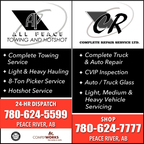 Print Ad of All Peace Towing & Hotshot