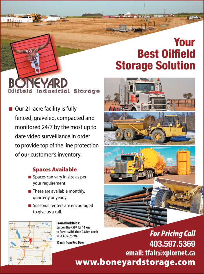 Print Ad of Boneyard Oilfield Industrial Storage