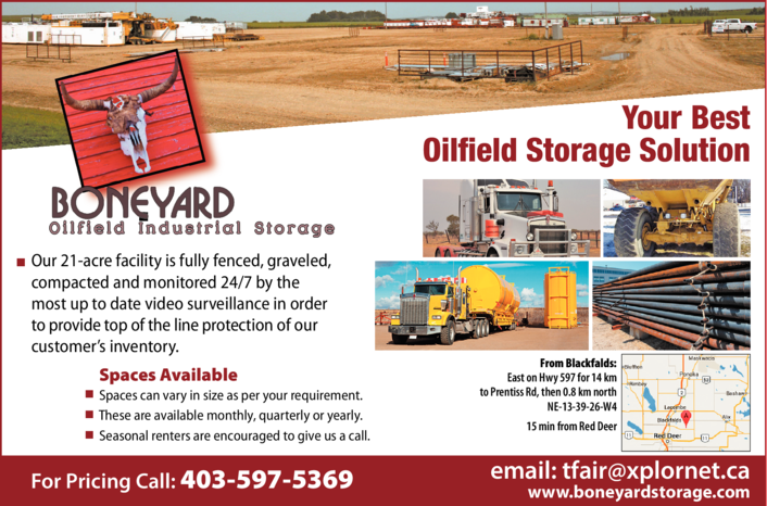 Print Ad of Boneyard Oilfield Industrial Storage