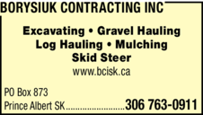 Print Ad of Borysiuk Contracting Inc
