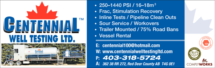 Print Ad of Centennial Well Testing Ltd