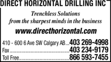 Print Ad of Direct Horizontal Drilling Inc