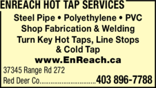 Print Ad of Enreach Hot Tap Services