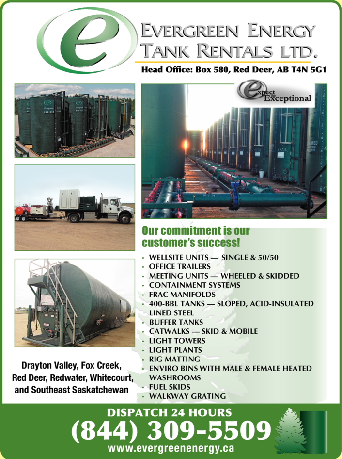 Print Ad of Evergreen Energy Tank Rentals Ltd