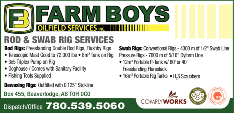 Print Ad of Farm Boys Oilfield Services Inc