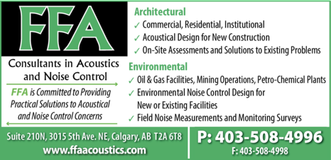 Print Ad of Ffa Consultants In Acoustics And Noise Control Ltd