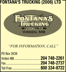 Print Ad of Fontana's Trucking (2006) Ltd