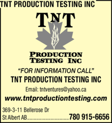 Print Ad of Tnt Production Testing Inc