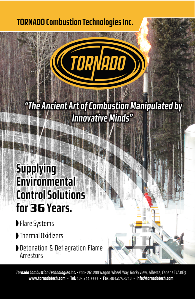 Print Ad of Tornado Combustion Technologies Inc